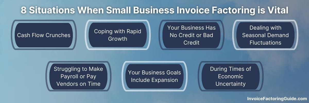 8 Situations When Small Business Invoice Factoring is Vital Infographic
